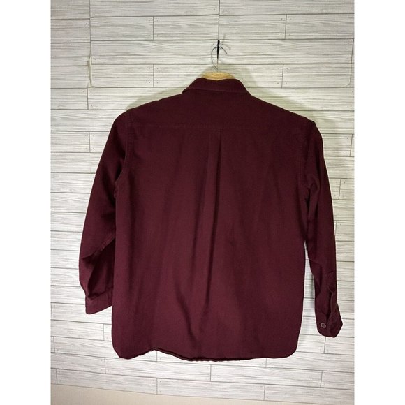 LL Bean Mens Button Front Chamois Shirt Red Long Sleeve Collar Flap Pockets XLT - Picture 3 of 8